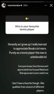Naomi Osaka on Instagram